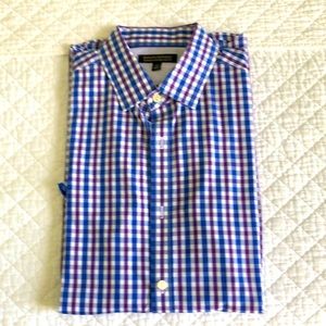 Banana Republic mens red and blue dress shirt.
